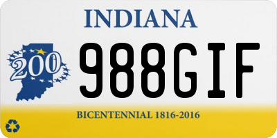 IN license plate 988GIF