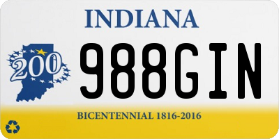 IN license plate 988GIN