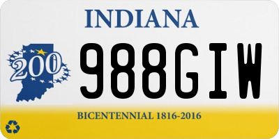 IN license plate 988GIW