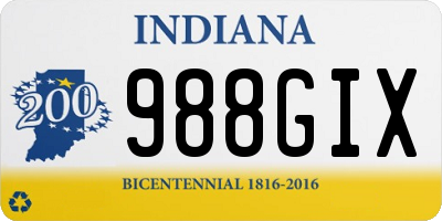 IN license plate 988GIX