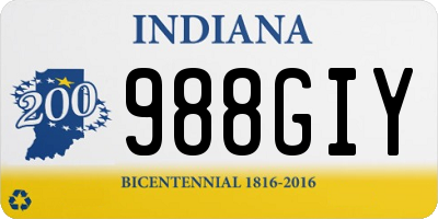 IN license plate 988GIY