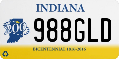 IN license plate 988GLD