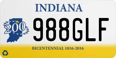 IN license plate 988GLF