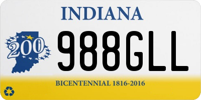 IN license plate 988GLL