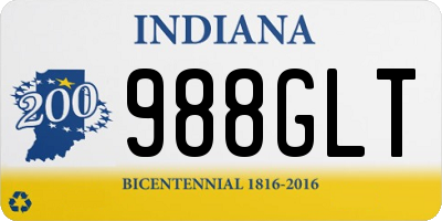 IN license plate 988GLT