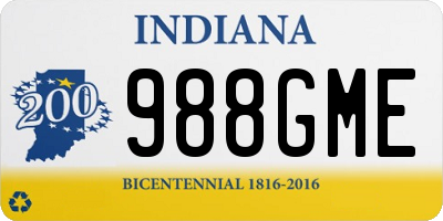 IN license plate 988GME
