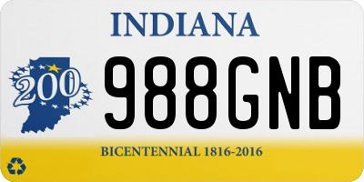 IN license plate 988GNB