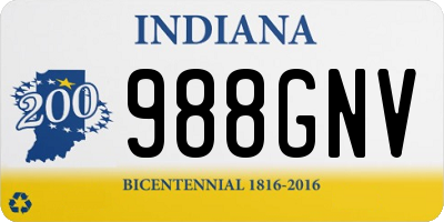 IN license plate 988GNV