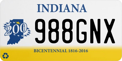 IN license plate 988GNX