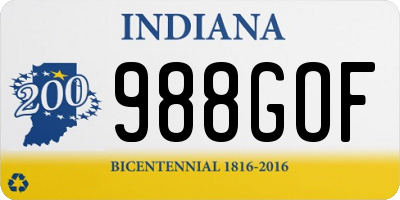 IN license plate 988GOF