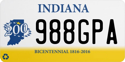 IN license plate 988GPA