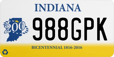 IN license plate 988GPK