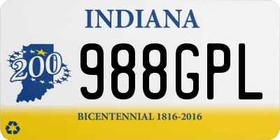 IN license plate 988GPL