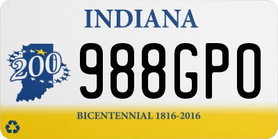 IN license plate 988GPO