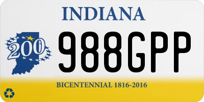 IN license plate 988GPP