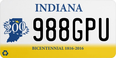 IN license plate 988GPU