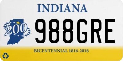 IN license plate 988GRE