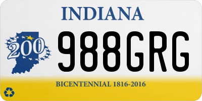 IN license plate 988GRG