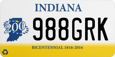 IN license plate 988GRK