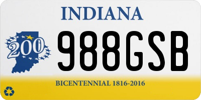 IN license plate 988GSB