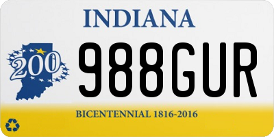 IN license plate 988GUR