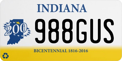 IN license plate 988GUS