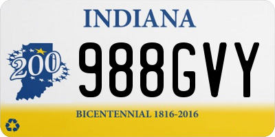 IN license plate 988GVY