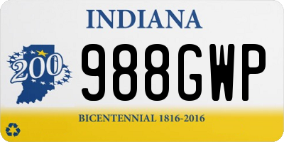 IN license plate 988GWP