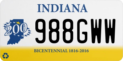 IN license plate 988GWW