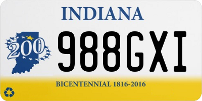 IN license plate 988GXI