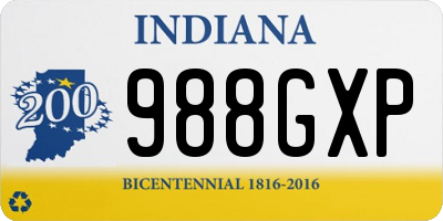 IN license plate 988GXP