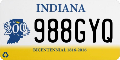 IN license plate 988GYQ