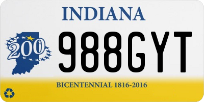 IN license plate 988GYT