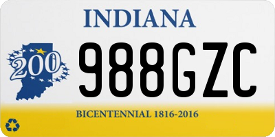 IN license plate 988GZC