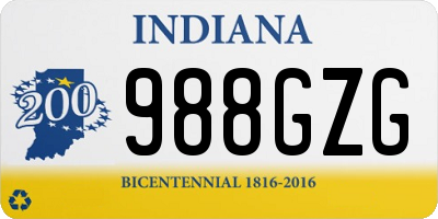 IN license plate 988GZG