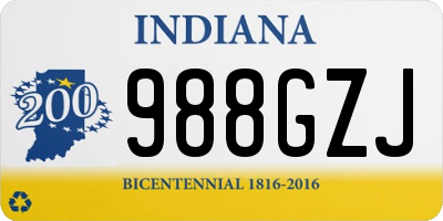 IN license plate 988GZJ