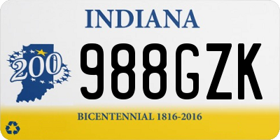 IN license plate 988GZK