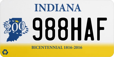 IN license plate 988HAF