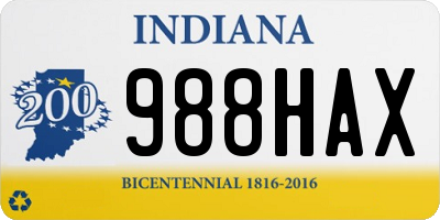 IN license plate 988HAX