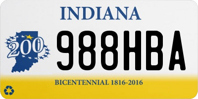 IN license plate 988HBA