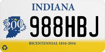 IN license plate 988HBJ