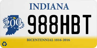 IN license plate 988HBT