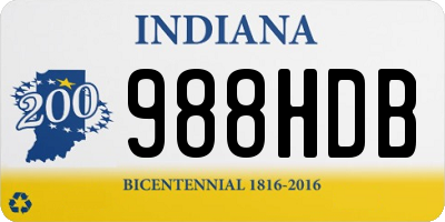 IN license plate 988HDB