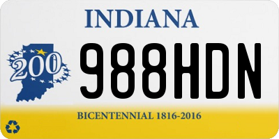 IN license plate 988HDN