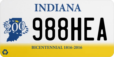 IN license plate 988HEA