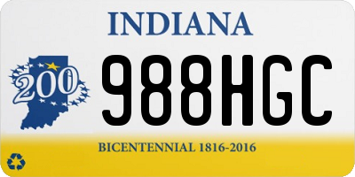 IN license plate 988HGC