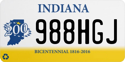 IN license plate 988HGJ