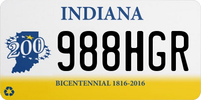 IN license plate 988HGR