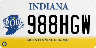 IN license plate 988HGW