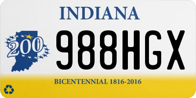 IN license plate 988HGX